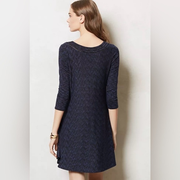 ANTHROPOLOGIE Saturday Sunday Narva Swing Dress Navy Blue Size Large - Picture 3 of 13